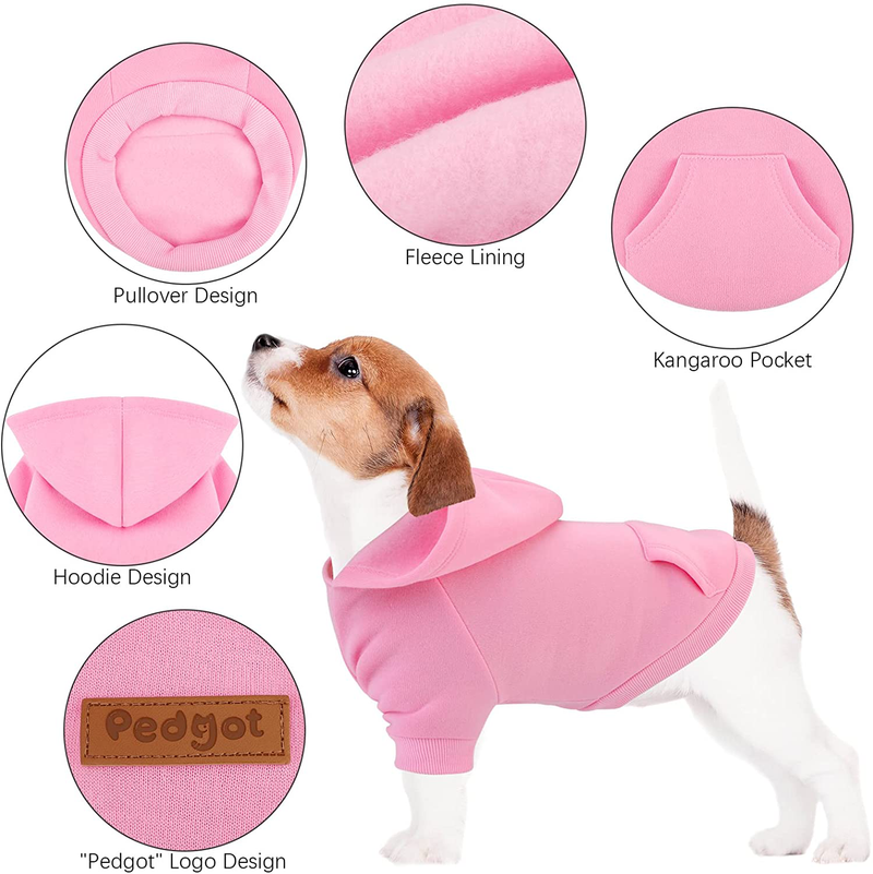 Pedgot 3 Pack Dog Hoodie Dog Sweaters with Hat and Pocket Pet Hooded Clothes Warm Coat Sweater Winter Autumn Casual Sports Hoodies for Small Dogs Cats Animals & Pet Supplies > Pet Supplies > Dog Supplies > Dog Apparel Pedgot   