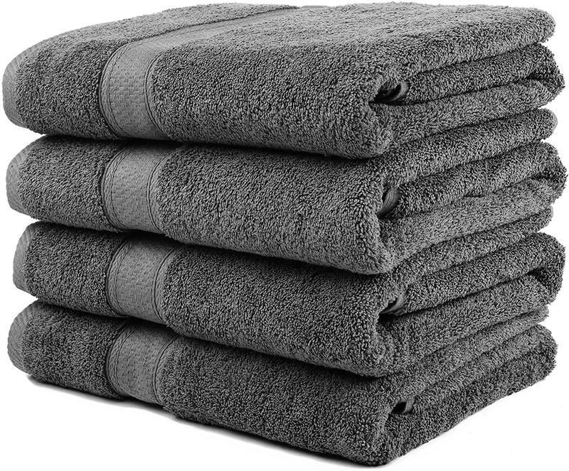 Premium Bamboo Cotton Bath Towels - Natural, Ultra Absorbent and Eco-Friendly 30" X 52" (Grey) Home & Garden > Linens & Bedding > Towels Ariv   