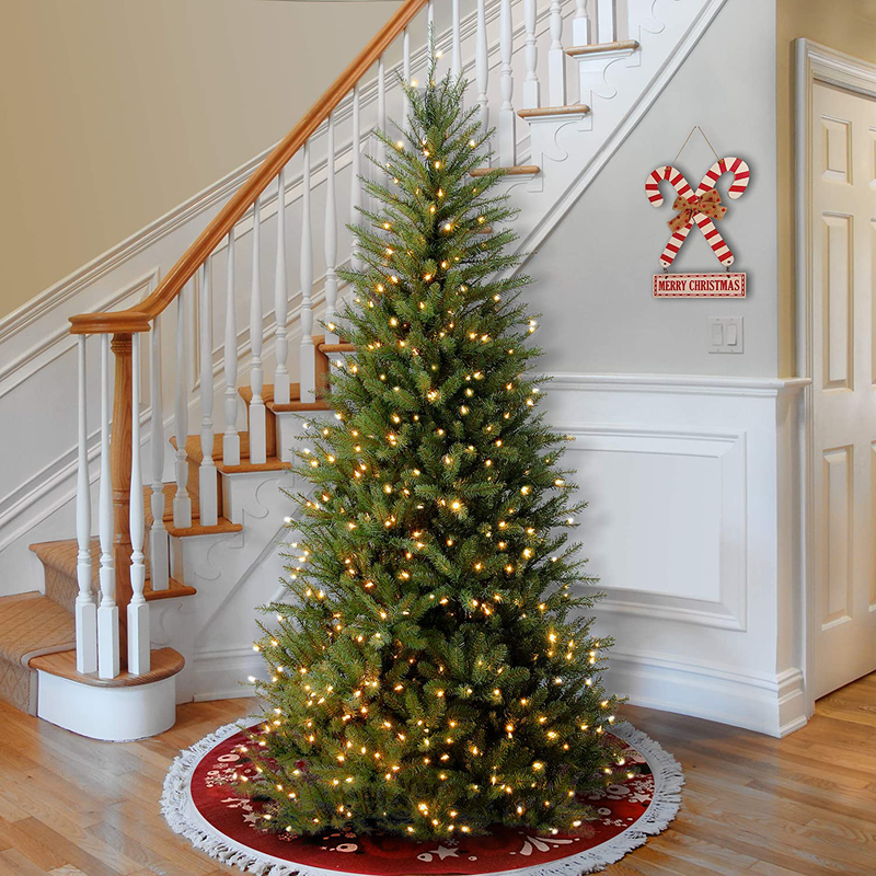 National Tree Company Pre-lit Artificial Christmas Tree | Includes Pre-strung White Lights and Stand | Dunhill Fir Slim - 6.5 ft Home & Garden > Decor > Seasonal & Holiday Decorations > Christmas Tree Stands National Tree Company   