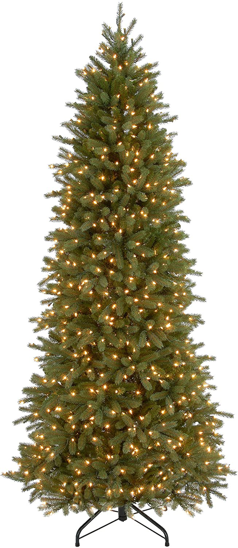 National Tree Company 'Feel Real' Pre-lit Artificial Christmas Tree | Includes Pre-strung White Lights and Stand | Jersey Fraser Fir Pencil Slim - 7.5 ft