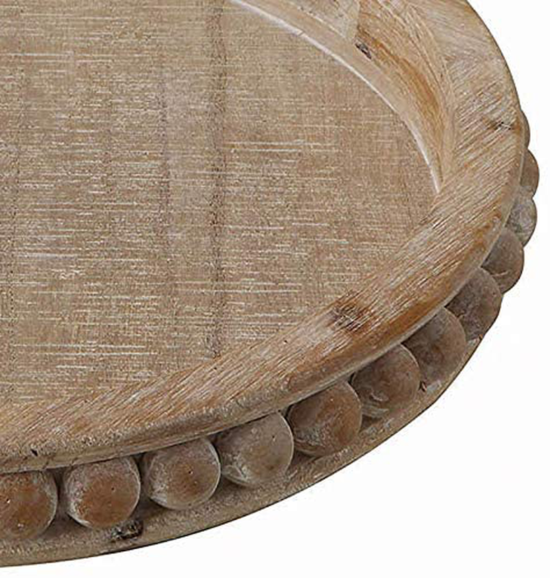 Creative Co-Op Whitewashed Round Decorative Wood Tray Home & Garden > Decor > Decorative Trays Creative Co-Op   