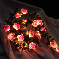 Flower String Lights Cherry Blossom Lights 6.6 Ft 20 LED and 3.3 Ft 10 LED Greenery Garland Battery Powered Lights for Valentine'S Day Wedding Birthday Parties Nursery Room Girls Bedroom Decor (Pink) Home & Garden > Decor > Seasonal & Holiday Decorations Mudder Pink  