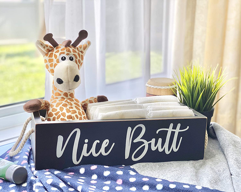 Nice Butt Bathroom Decor Box - Hello Sweet Cheeks Farmhouse Home Toilet Paper Holder - Wooden Rustic Black and White Storage Basket With Funny Phrases - Cute Organization Tray for Restroom Accessories Home & Garden > Decor > Seasonal & Holiday Decorations Beedecor   