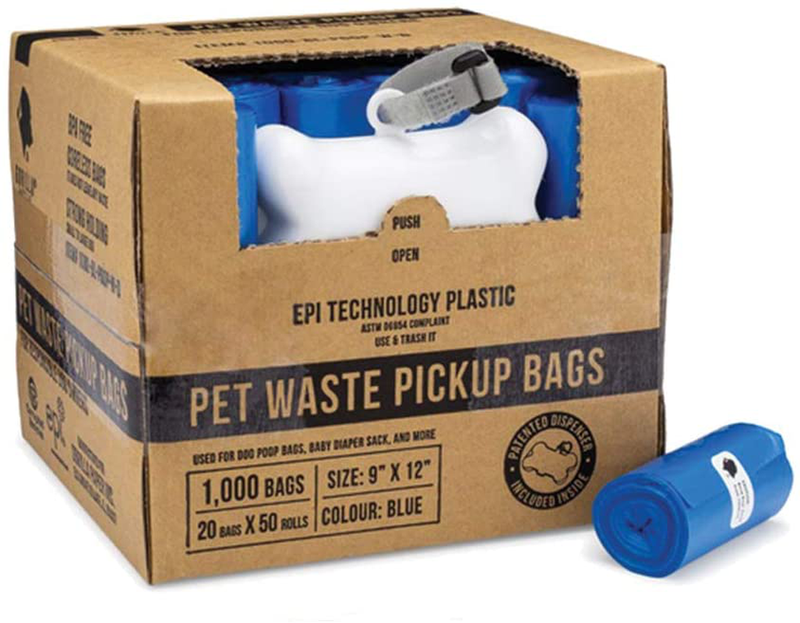 Gorilla Supply Dog Waste Bags with Patented Dispenser and Leash Tie, Unscented, EPI Additive (Meets ASTM D6954-04 Tier 1), 1000 Count Animals & Pet Supplies > Pet Supplies > Dog Supplies Gorilla Supply   