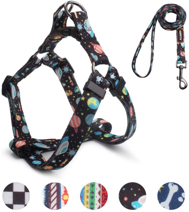 QQPETS Dog Harness Leash Set Adjustable Heavy Duty No Pull Halter Harnesses for Small Medium Large Breed Dogs Back Clip Anti-Twist Perfect for Walking Animals & Pet Supplies > Pet Supplies > Dog Supplies Guangzhou QQPETS Pet Products Co., Ltd. Space XS(12"-18" Chest Girth) 