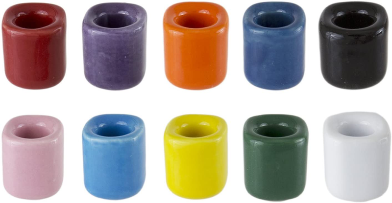 Mega Candles 10 pcs Assorted Colors Ceramic Chime Ritual Spell Candle Holders, Great for Casting Chimes, Rituals, Spells, Vigil, Witchcraft, Wiccan Supplies & More Home & Garden > Decor > Home Fragrance Accessories > Candle Holders Mega Candles   