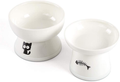 FOREYY Raised Cat Food and Water Bowl Set, Elevated Ceramic Cat Feeder Bowls with Anti Slip Band, Porcelain Pet Dish with Stand, Stress Free, Backflow Prevention, Dishwasher and Microwave Safe Animals & Pet Supplies > Pet Supplies > Cat Supplies YY FOREYY White  