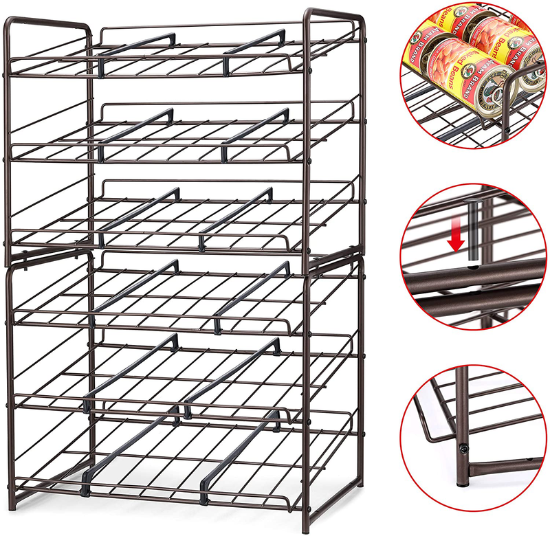 Simple Trending Can Rack Organizer, Stackable Can Storage Dispenser Holds up to 36 Cans for Kitchen Cabinet or Pantry, Bronze Home & Garden > Kitchen & Dining > Food Storage Simple Trending   