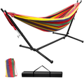 Hammock with Stand Included, 661lb Capacity Double Hammock and 8.7ft Steel Stand, 2 Person Heavy Duty Hammocks with Portable Carrying Case for Outside Garden Yard Outdoor Camping & Indoor Use (Blue) Home & Garden > Lawn & Garden > Outdoor Living > Hammocks Xverycan Red  