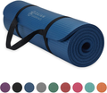 Gaiam Essentials Thick Yoga Mat Fitness & Exercise Mat with Easy-Cinch Yoga Mat Carrier Strap, 72"L x 24"W x 2/5 Inch Thick  Gaiam Navy  