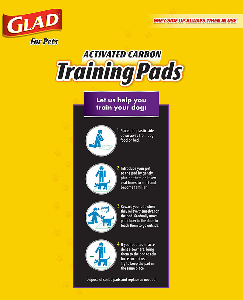 Glad for Pets Black Charcoal Puppy Pads-New & Improved Puppy Potty Training Pads That ABSORB & NEUTRALIZE Urine Instantly-Training Pads for Dogs, Dog Pee Pads, Pee Pads for Dogs, Dog Crate Pads Animals & Pet Supplies > Pet Supplies > Dog Supplies > Dog Diaper Pads & Liners Fetch for Pets   