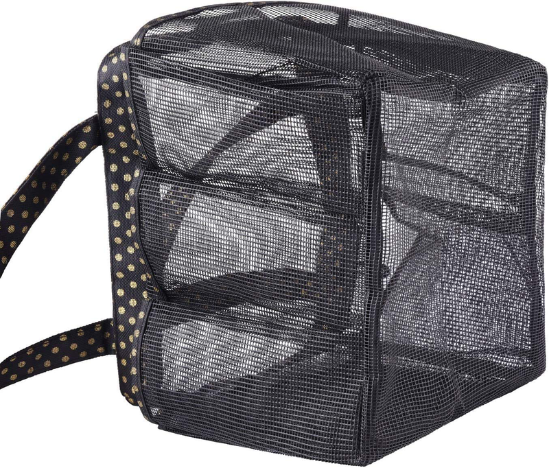 NINU Mesh Shower Caddy Basket for Bathroom Accessories, Portable Hanging Tote Toiletry Bag for College Dorm Room Essentials-Black Sporting Goods > Outdoor Recreation > Camping & Hiking > Portable Toilets & Showers NINU   