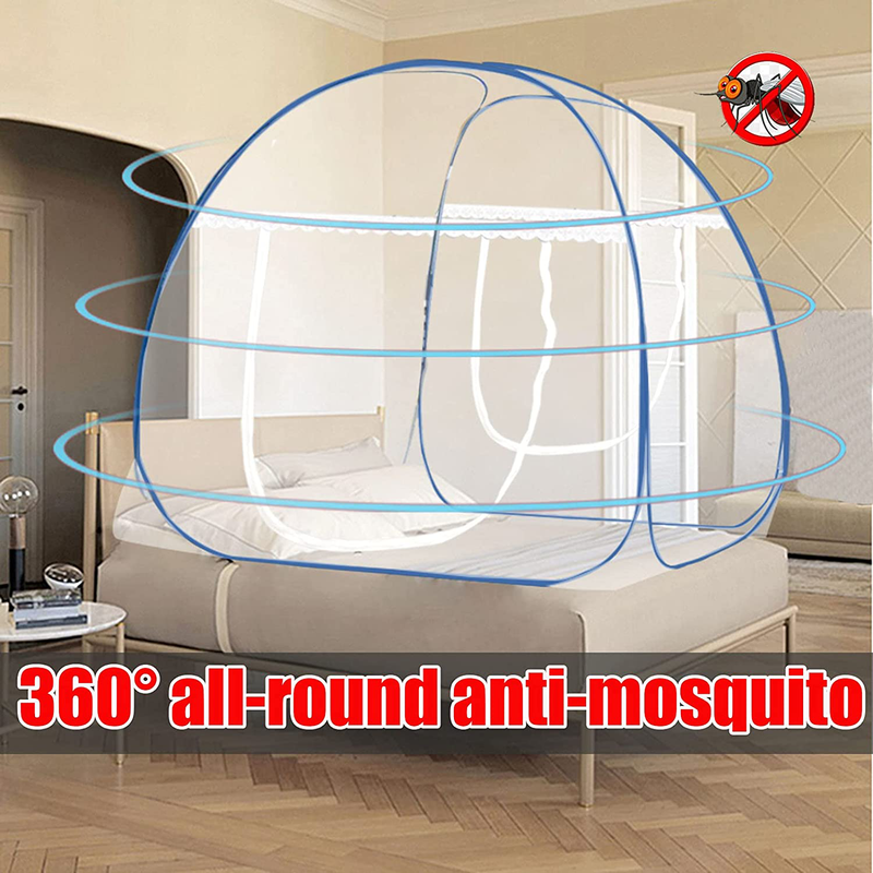 Pop up Mosquito Net Tent, Foldable Bed Canopy Double Door with Bottom for Bed Travel Camping Outdoor(79 X71X59 Inch) Sporting Goods > Outdoor Recreation > Camping & Hiking > Mosquito Nets & Insect Screens ANGFLY   