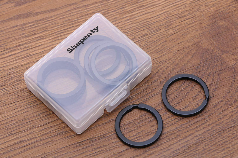 Shapenty 1 Inch/25mm Diameter Metal Flat Split Key Chains Rings for Home Car Keys Attachment (Black,10PCS/Box)  ‎Shapenty   