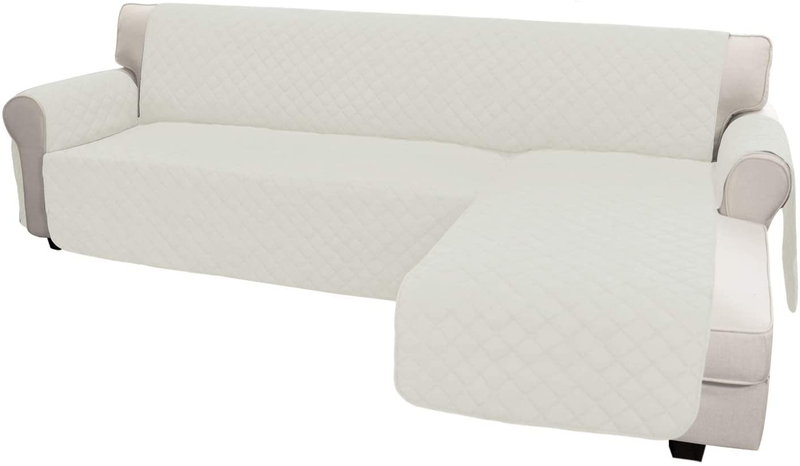 Easy-Going Sofa Slipcover L Shape Sofa Cover Sectional Couch Cover Chaise Slip Cover Reversible Sofa Cover Furniture Protector Cover for Pets Kids Children Dog Cat (Large,Dark Gray/Dark Gray) Home & Garden > Decor > Chair & Sofa Cushions Easy-Going Ivory Large 