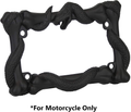 TC Sportline LPF262-BK 3D Viper Snake and Bones Style Zinc Metal Matte Black Finished Motorcycle License Plate Frame