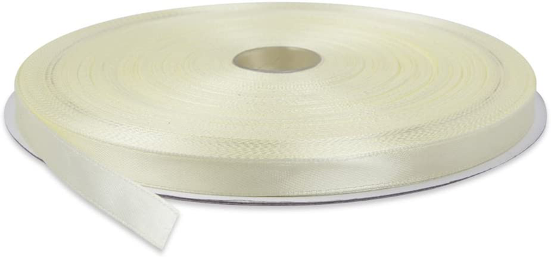 Topenca Supplies 3/8 Inches x 50 Yards Double Face Solid Satin Ribbon Roll, White Arts & Entertainment > Hobbies & Creative Arts > Arts & Crafts > Art & Crafting Materials > Embellishments & Trims > Ribbons & Trim Topenca Supplies Light Yellow 3/8" x 100 yards 