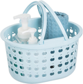 Portable Shower Caddy Tote Plastic Storage Basket with Handle Box Organizer Bin for Bathroom, Pantry, Kitchen, College Dorm, Garage, Cyan Sporting Goods > Outdoor Recreation > Camping & Hiking > Portable Toilets & Showers Anyoifax y-blue 1 Pack 