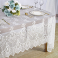 Lace-Tablecloth-Rectangular 60x120-Inch White Rectangle Overlay Tea Tablecloth Lace Tablecloths Long Rectangular Tablecloth Lace Tablecloth 60 Table Floral Embroidery Lace Table Cloths Decoration Arts & Entertainment > Hobbies & Creative Arts > Arts & Crafts ShinyBeauty 028-white 1 