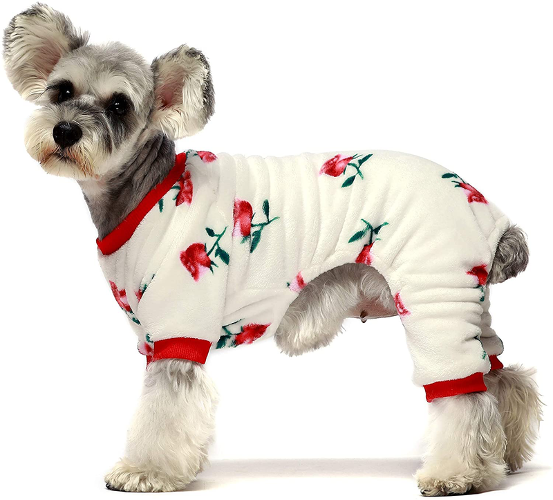 Fitwarm Thermal Pet Winter Clothes for Dog Pajamas Cat Onesies Jumpsuits Puppy Outfits Thick Velvet Animals & Pet Supplies > Pet Supplies > Dog Supplies > Dog Apparel Fitwarm Rose Red Large 