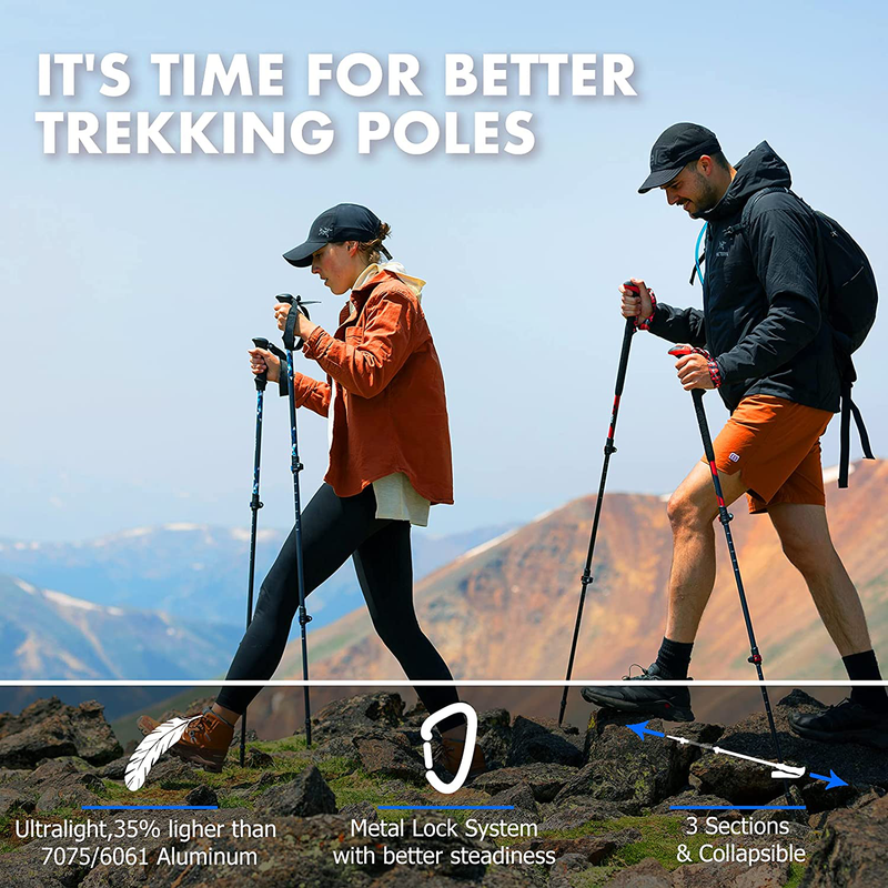 OUTAPEX Carbon Fiber Trekking Poles - 2-Pc Pack Lightweight, Adjustable Hiking or Walking Sticks with EVA Grips, Padded Strap, Quick Adjust Metal Locks, 10 Anti-Shock Rubber Tips for Walking Sporting Goods > Outdoor Recreation > Camping & Hiking > Hiking Poles outapex   