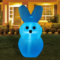 GOOSH 5 Ft Tall Easter Inflatable Decorations Blue Bubble Bunny with Build in Leds Blow up Inflatables for Easter Holiday Party, Outdoor, Yard Decoration Home & Garden > Decor > Seasonal & Holiday Decorations DJ Blue  