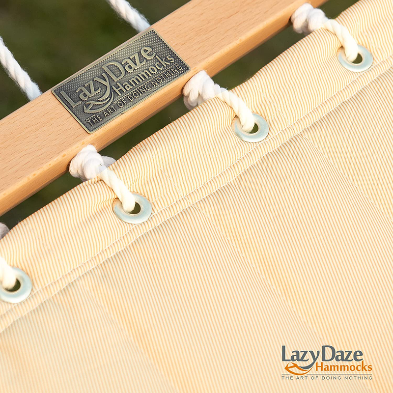 Lazy Daze Hammocks Double Quilted Fabric Hammock with Spreader Bars and Detachable Pillow, 2 Person Hammock for Outdoor Patio Backyard Poolside, 450 LBS Weight Capacity, Soft Yellow Home & Garden > Lawn & Garden > Outdoor Living > Hammocks Lazy Daze Hammocks   