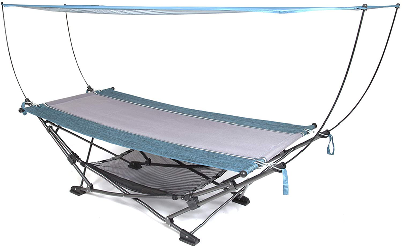 Mac Sports H806S-201 Collapsible Portable Removable Canopy Hammock, Teal Home & Garden > Lawn & Garden > Outdoor Living > Hammocks MacSports   