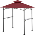 Ontheway 5FT x 8FT Double Tiered Replacement Canopy Grill BBQ Gazebo Roof Top Gazebo Replacement Canopy Roof (Light Brown) Home & Garden > Lawn & Garden > Outdoor Living > Outdoor Structures > Canopies & Gazebos ontheway Burgundy  