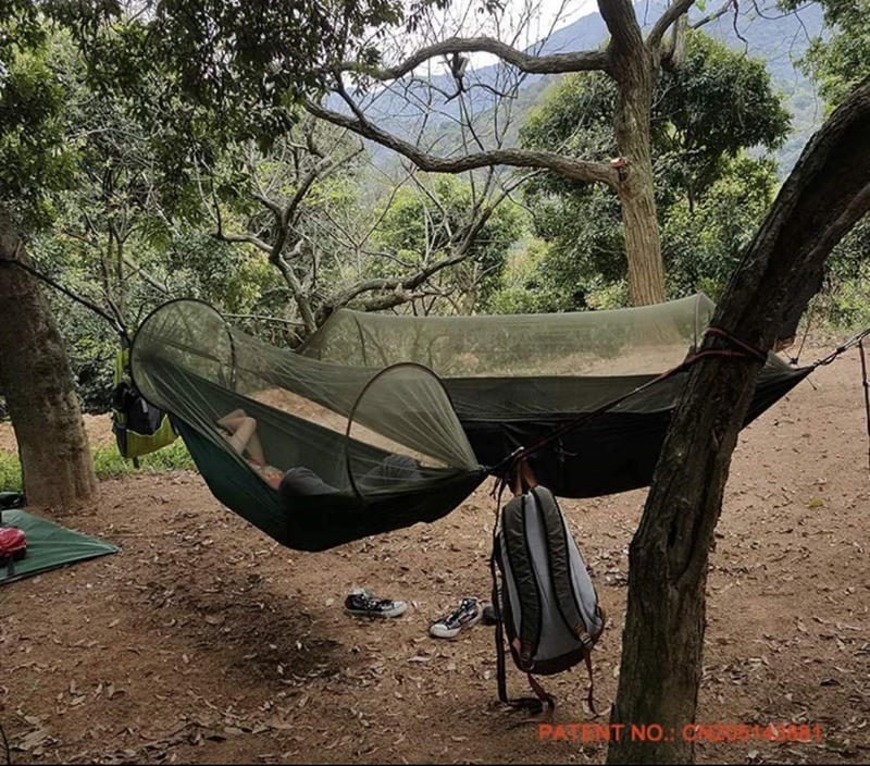 Gastonia Camping Hammock with Mosquito Bug Net Tent & Tree Straps with Carabiners - Lightweight Portable Single Double Sleep Set for Hiking, Backpacking, Travel, Complete with Stow Away Pocket Home & Garden > Lawn & Garden > Outdoor Living > Hammocks Gastonia   