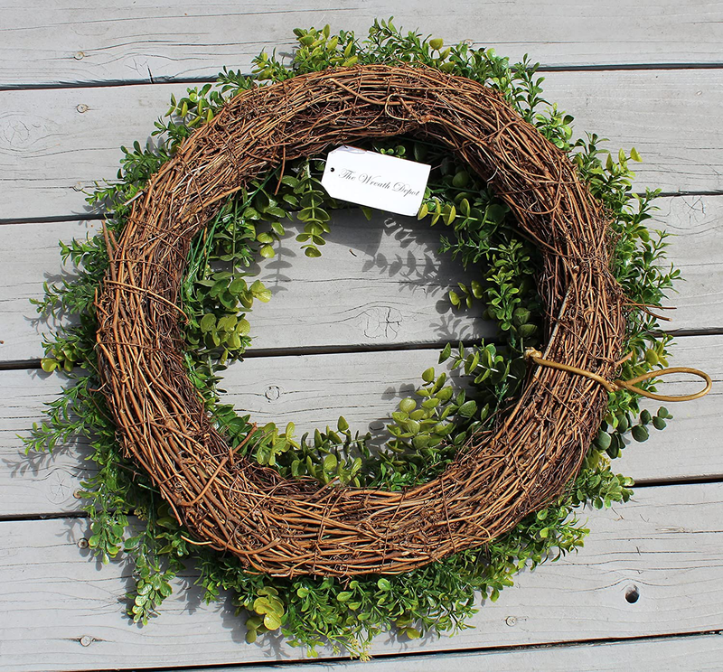 The Wreath Depot Arbor Artificial Boxwood Wreath 22 Inch, Year round Full Green Wreath, Approved for Outdoor Display, Beautiful Gift Box Included Home & Garden > Decor > Seasonal & Holiday Decorations The Wreath Depot   