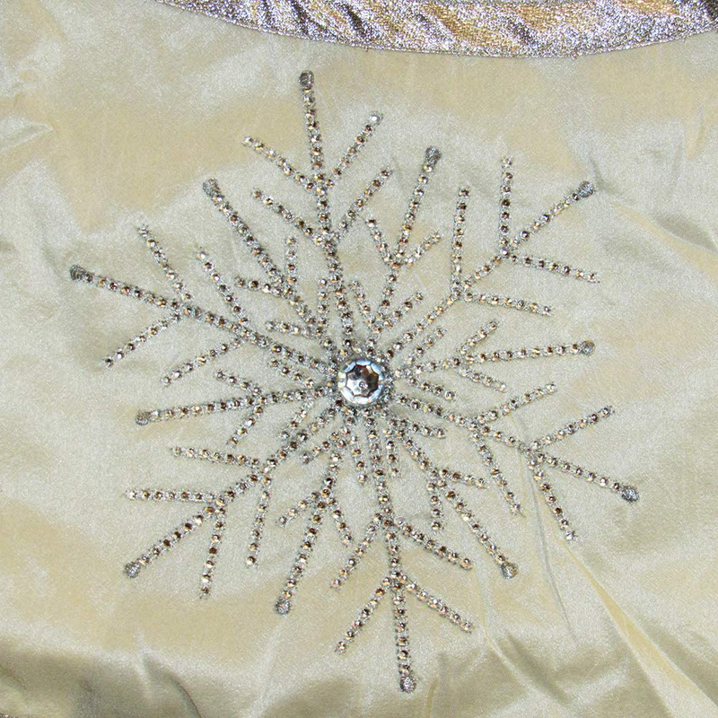 Kurt Adler Tree Skirt with Crystal Lace Snowflakes, 54-Inch, Ivory Home & Garden > Decor > Seasonal & Holiday Decorations > Christmas Tree Skirts Kurt Adler   