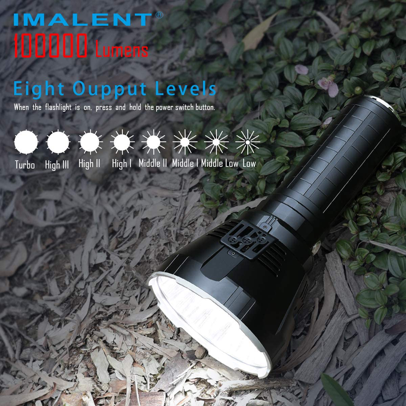 IMALENT MS18 Brightest Flashlight 100,000 Lumens, 18Pcs XHP70 2Nd Leds,Long Throw up to 1350 Meters, with OLED Display and Built-In Cooling Tools (MS18W Warm White Light) Sporting Goods > Outdoor Recreation > Camping & Hiking > Camping Tools IMALENT   