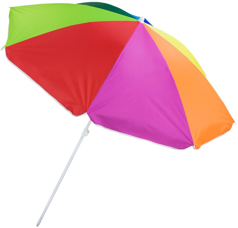 Sol Coastal 6-Foot Rainbow Beach and Patio Umbrella with Adjustable Height Home & Garden > Lawn & Garden > Outdoor Living > Outdoor Umbrella & Sunshade Accessories Sol Coastal Default Title  