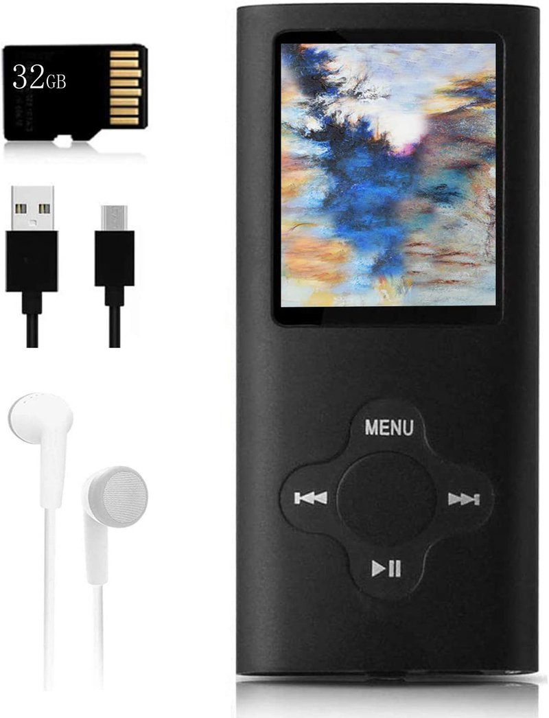 Mp3 Player,Music Player with a 32 GB Memory Card Portable Digital Music Player/Video/Voice Record/FM Radio/E-Book Reader/Photo Viewer/1.8 LCD Electronics > Audio > Audio Players & Recorders > MP3 Players Xidehuy Black&black  