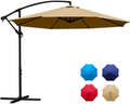 Sunnyglade 10Ft Outdoor Adjustable Offset Cantilever Hanging Patio Umbrella (Tan)