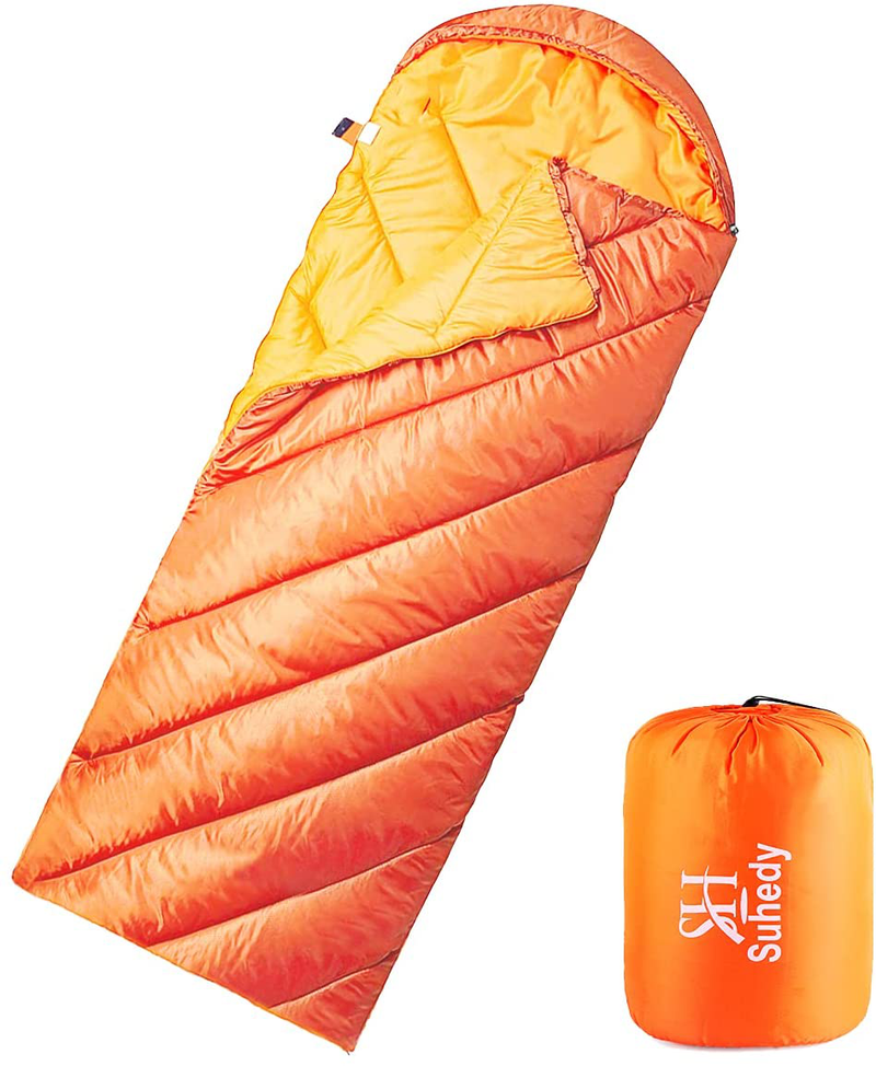 Suhedy Sleeping Bag Suitable for Adults and Teenagers in All Seasons, Sleeping Bag with Pillow，Ideal for Camping and Hiking, Extreme Lightweight Backpack Sleeping Bag, Warm,Waterproof Sporting Goods > Outdoor Recreation > Camping & Hiking > Sleeping Bags Suhedy Orange  
