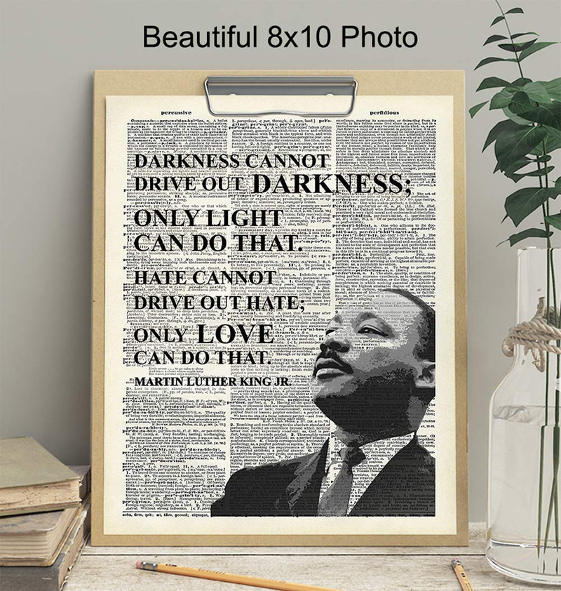 Martin Luther King Inspirational Love Quote Dictionary Wall Art - 8X10 Photo, Home Decor Poster Print - Gift for MLK, Black History Month, African American, Civil Rights Fan, Teacher, Classroom Home & Garden > Decor > Artwork > Posters, Prints, & Visual Artwork Yellowbird Art & Design   