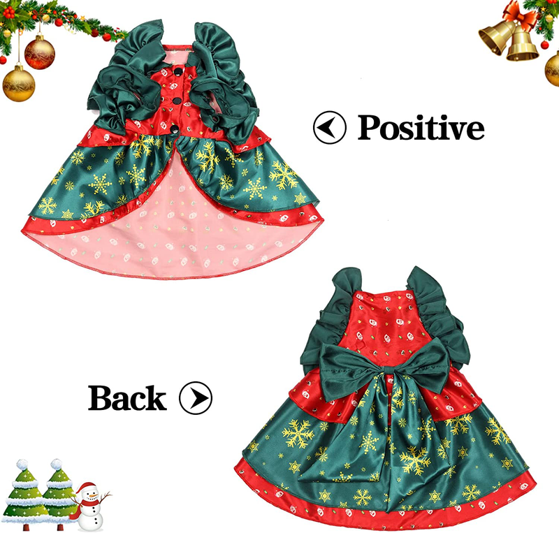 Hipetime Christmas Cat Outfit,Pet Christmas Costumes Clothes,Pet Festival Apparel Printed Snowflake Pet Dresses Skirts for Cats,Small Dogs, Puppy Animals & Pet Supplies > Pet Supplies > Cat Supplies > Cat Apparel Hipetime   