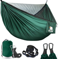 Covacure Camping Hammock - Lightweight Double Hammock, Hold up to 772Lbs, Portable Hammocks for Indoor, Outdoor, Hiking, Camping, Backpacking, Travel, Backyard, Beach(Black) Sporting Goods > Outdoor Recreation > Camping & Hiking > Mosquito Nets & Insect Screens covacure Dark Green  