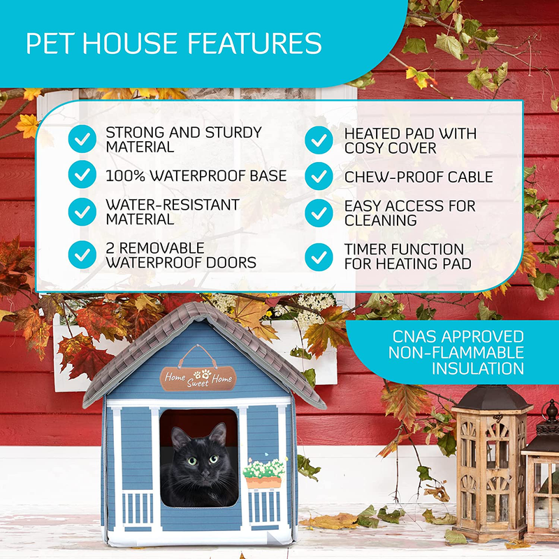 PETYELLA Heated Cat Houses for Outdoor Cats in Winter - Heated Outdoor Cat House Weatherproof - Outdoor Heated Cat House - Easy to Assemble Animals & Pet Supplies > Pet Supplies > Cat Supplies > Cat Beds PETYELLA   