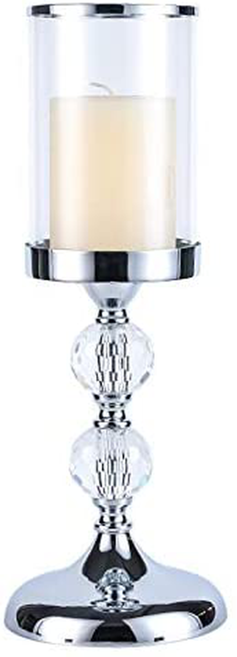 Pillar Candle Holder with Lid,Candle Holder for Pillar Candle, Candlestick Holder with Crystal Balls for Coffee Dining Table, Wedding, Christmas, Halloween, Home Decor CH065M Home & Garden > Decor > Home Fragrance Accessories > Candle Holders Hanjue 2 crystal balls  
