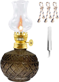 rnuie Oil Lamps for Indoor Use,Vintage Hurricane Kerosene Lamp with 3 Wicks(7-Inch/Pcs),Spherical Pineapple Lamp for Home Emergency Lighting Decor (Clear) Home & Garden > Lighting Accessories > Oil Lamp Fuel rnuie Brown  