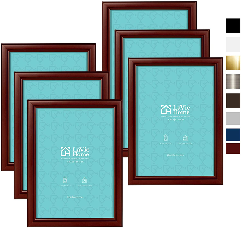 LaVie Home 4x6 Picture Frames (6 Pack, Black) Simple Designed Photo Frame with High Definition Glass for Wall Mount & Table Top Display, Set of 6 Classic Collection Home & Garden > Decor > Picture Frames LaVie Home Red 5x7 