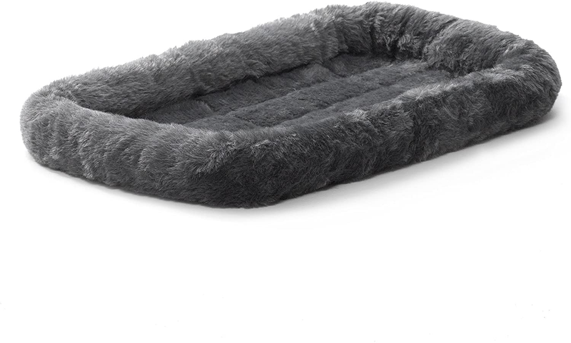 Midwest Bolster Pet Bed | Dog Beds Ideal for Metal Dog Crates | Machine Wash & Dry Animals & Pet Supplies > Pet Supplies > Cat Supplies > Cat Beds MidWest Homes for Pets Charcoal Gray 22 in 