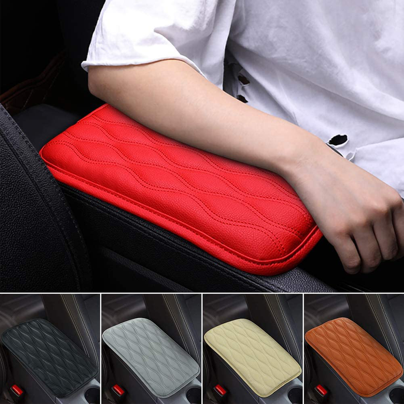 SUHU Auto Center Console Cover Pad Universal Fit for SUV/ Truck/ Car, Waterproof Car Armrest Seat Box Cover, Leather Auto Armrest Cover Vehicles & Parts > Vehicle Parts & Accessories > Motor Vehicle Parts > Motor Vehicle Seating Mioloe Red N 