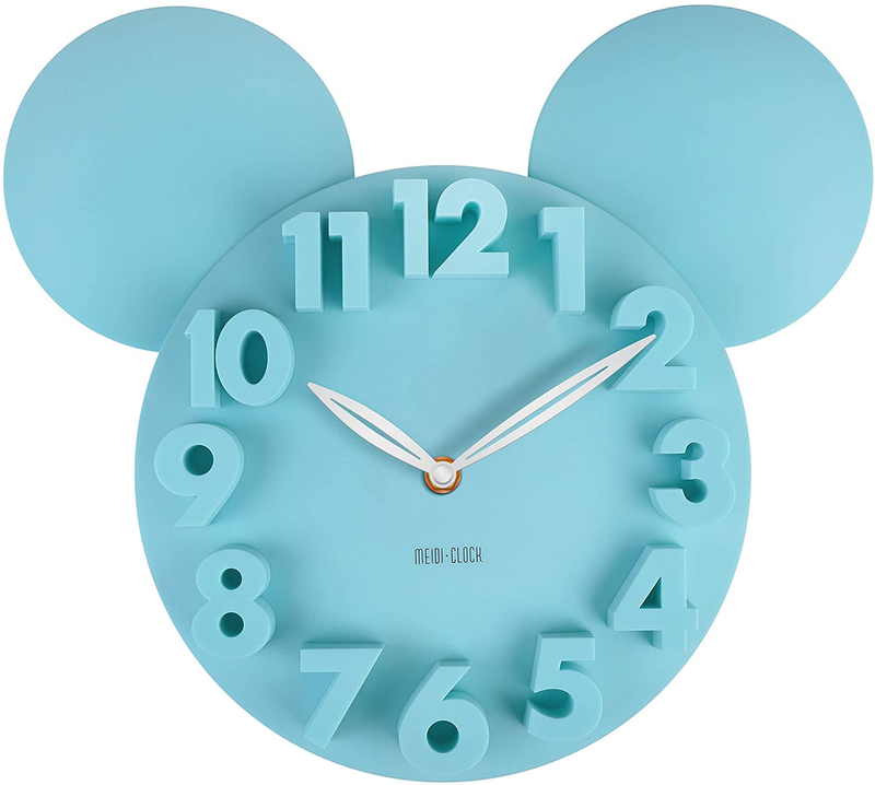 MEIDI CLOCK Modern Design Mickey Mouse Big Digit 3D Wall Clock Home Decor Decoration - Black Home & Garden > Decor > Clocks > Wall Clocks Meidi·Clock Blue One Size 