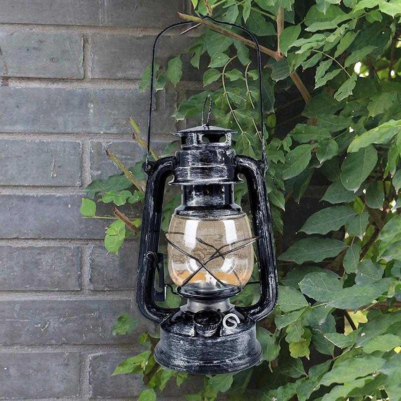 rnuie Oil Lamps for Indoor and Outdoor Use,Rustic Kerosene Vintage Burning Lantern Lamp,Decorative Hanging Hurricane Lamp