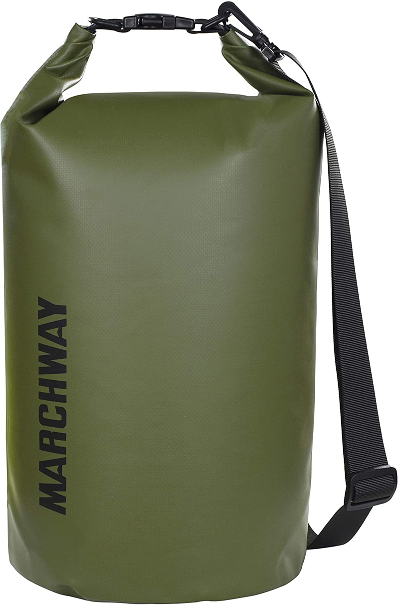 MARCHWAY Floating Waterproof Dry Bag 5L/10L/20L/30L/40L, Roll Top Sack Keeps Gear Dry for Kayaking, Rafting, Boating, Swimming, Camping, Hiking, Beach, Fishing  MARCHWAY Army Green 40L 