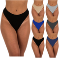 Sexy Basics Women's 6-Pack Active Sport Thong Buttery Soft Panties Underwear  Sexy Basics 6 Pk- Core Solids XX-Large 